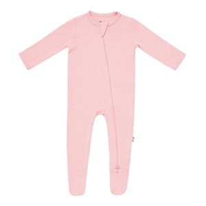 KYTE Pink Kids One Piece Pajama zipper footie in color crepe